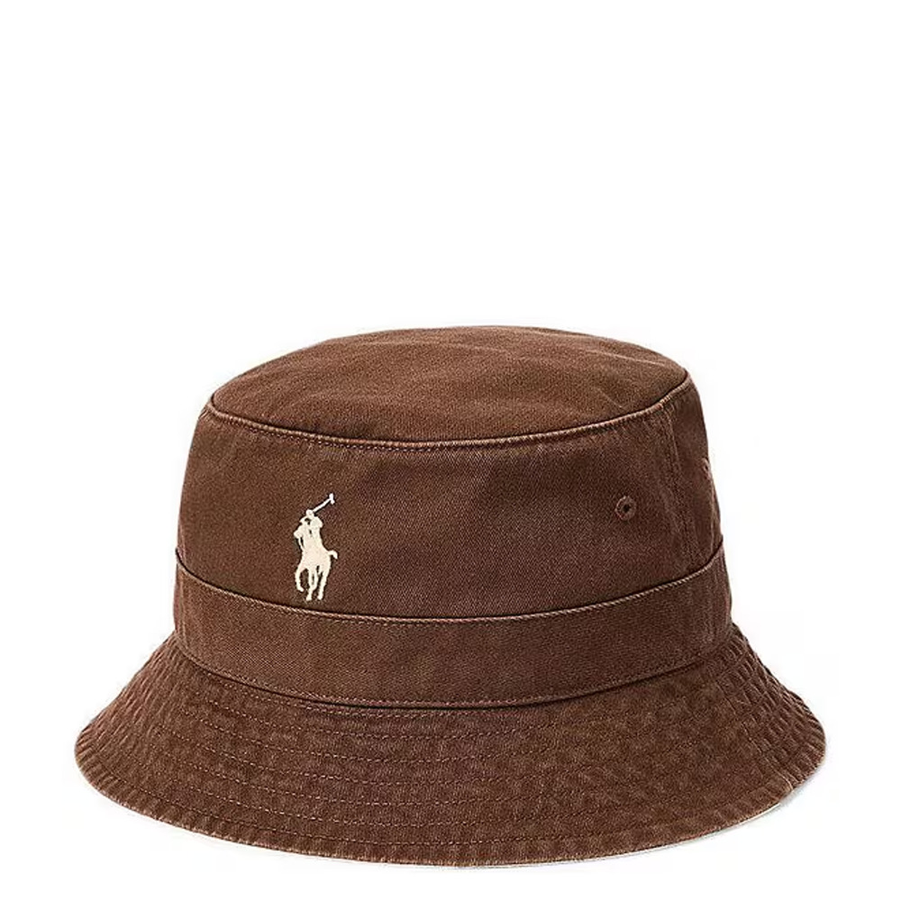 Polo Ralph Lauren Polo Unisex Logo Embroidered Twill Bucket Hat L/XL NEW! BROWN
